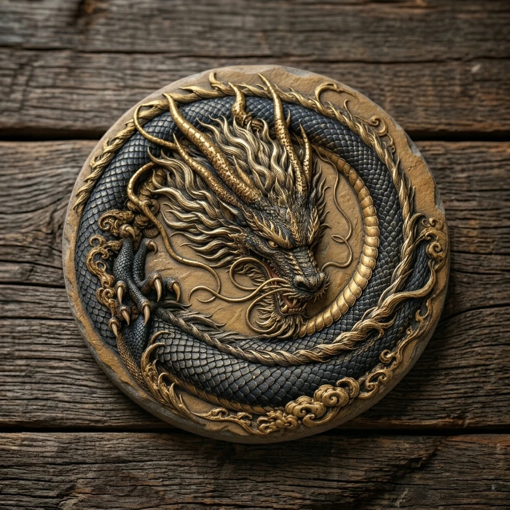 Dragon Fossil Coaster - Textured