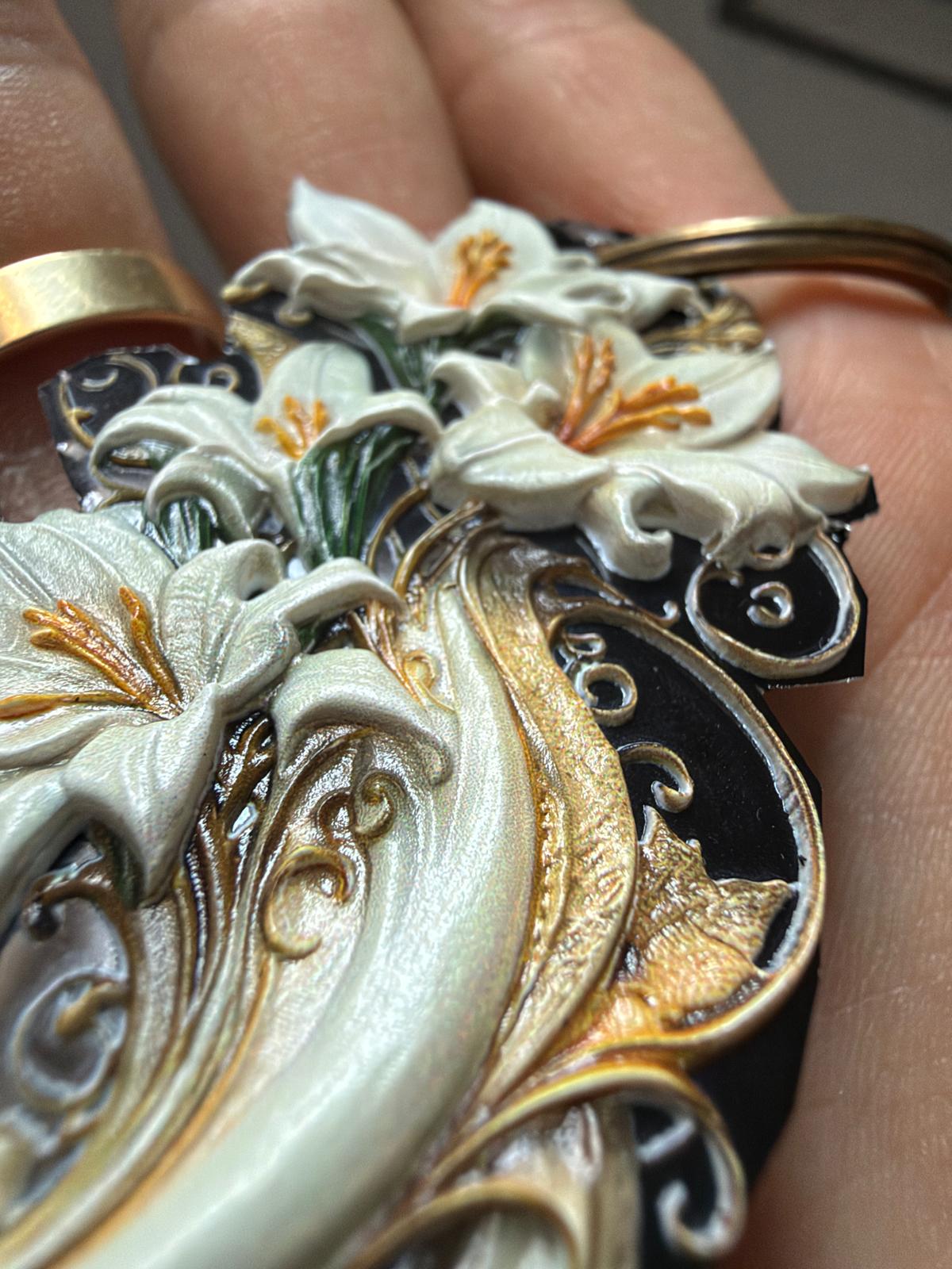 Handmade 3D Flower Keychain